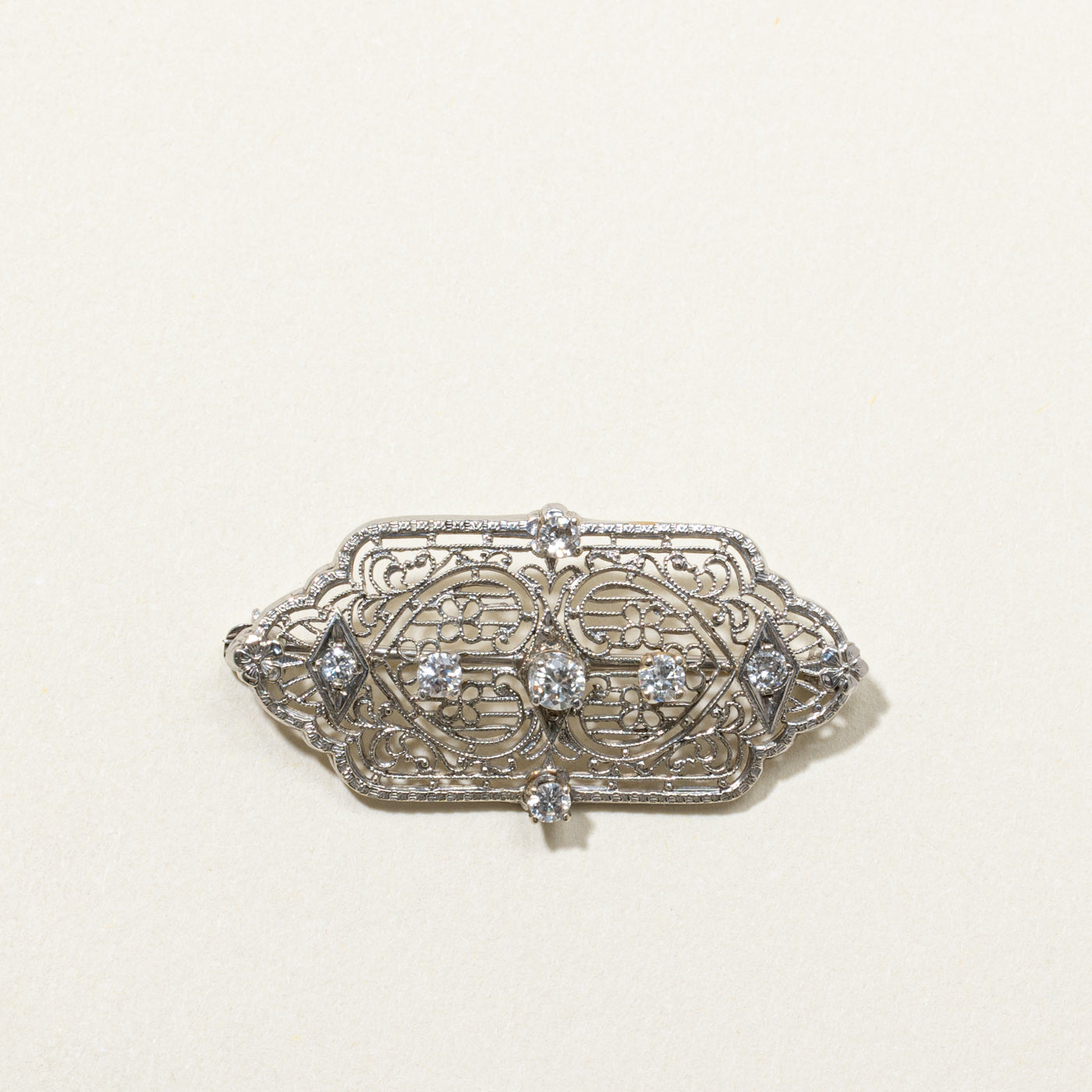 Vintage Style Diamond Brooch | 0.35ctw