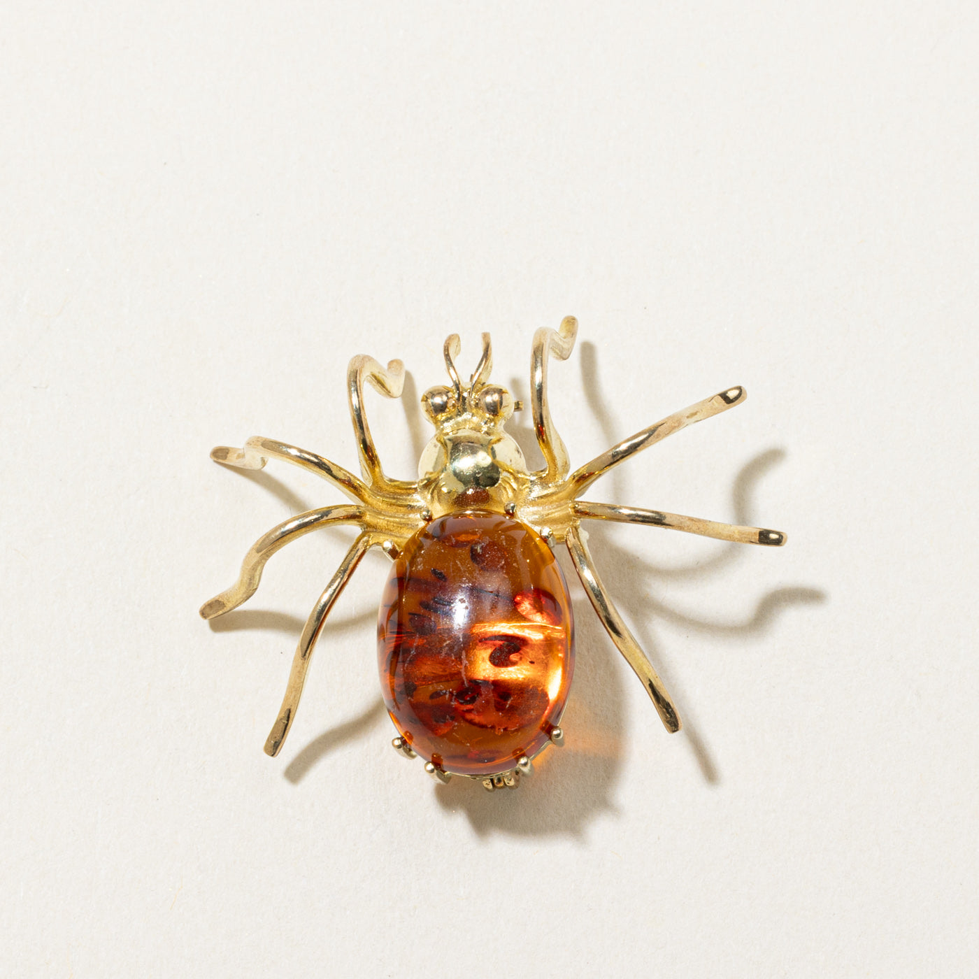 Vintage Amber Spider Brooch | 5.00ct