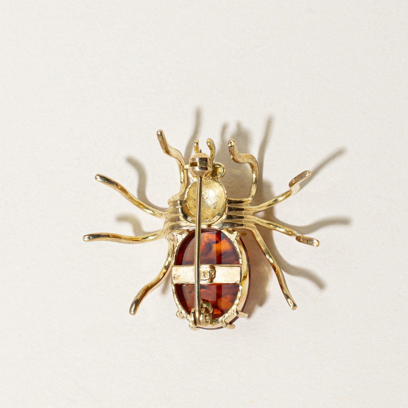 Vintage Amber Spider Brooch | 5.00ct