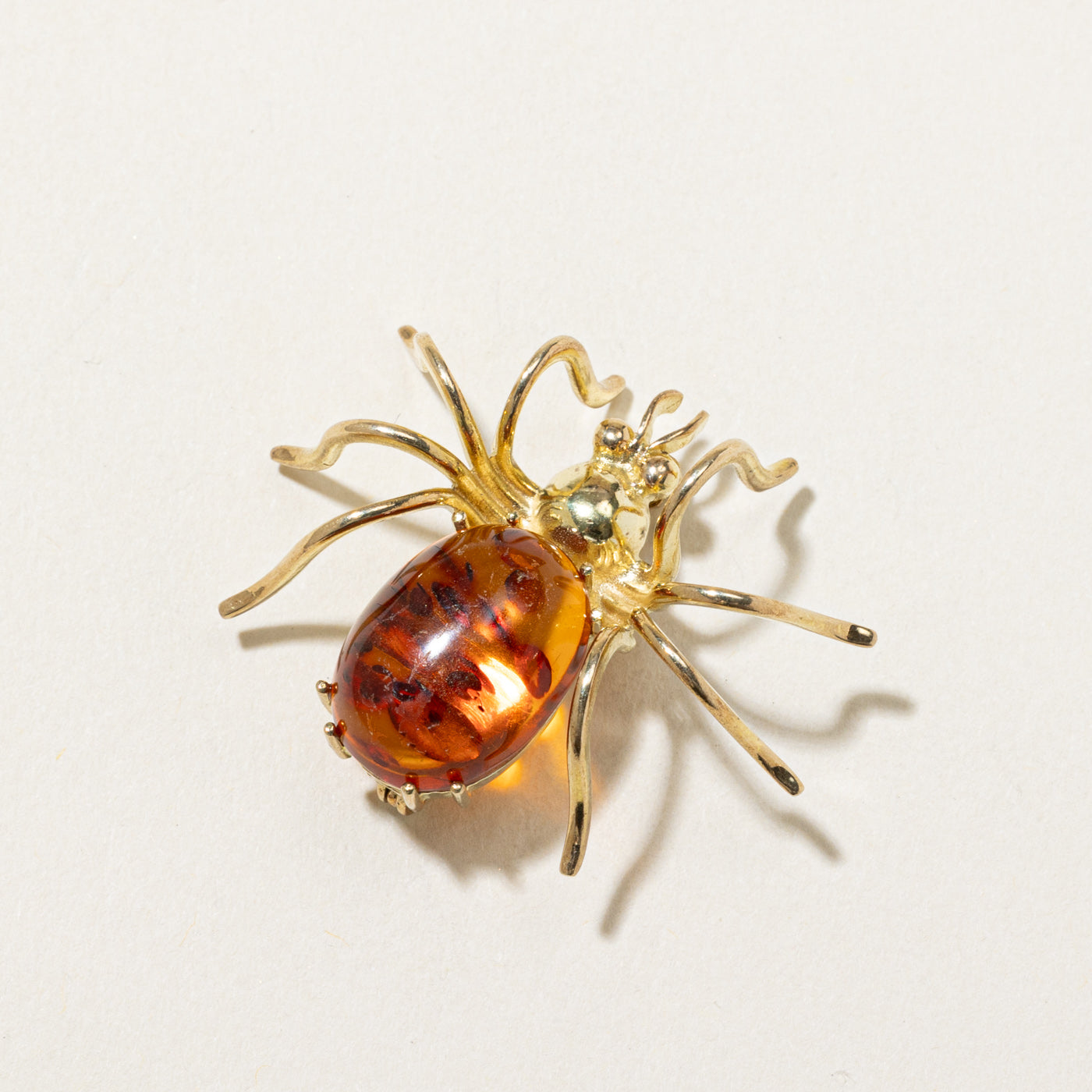 Vintage Amber Spider Brooch | 5.00ct