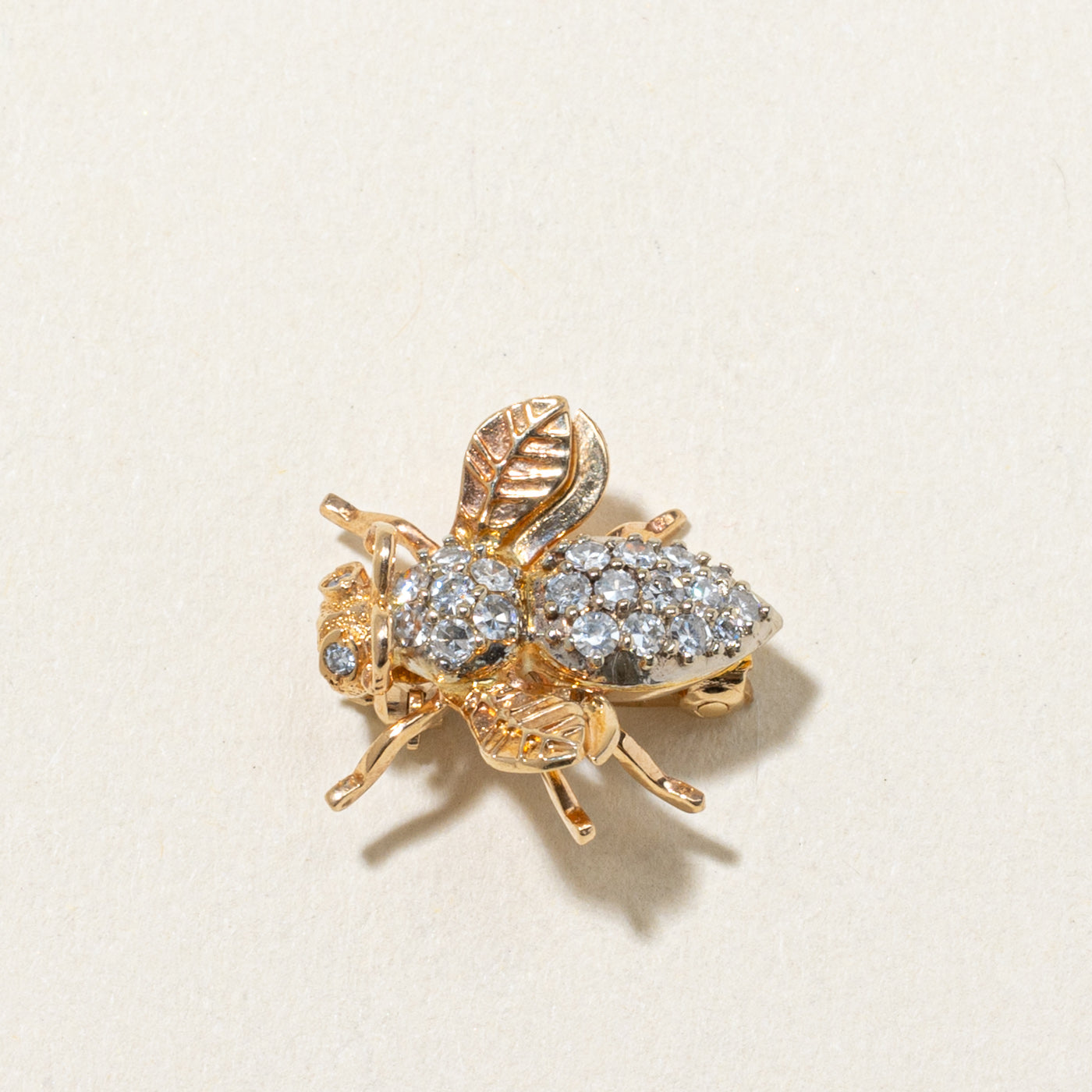 Vintage Diamond Bee Brooch | 0.43ctw