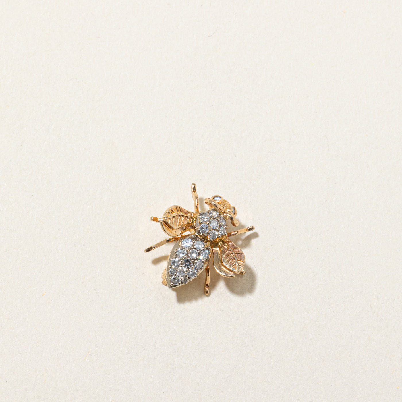 Vintage Diamond Bee Brooch | 0.43ctw