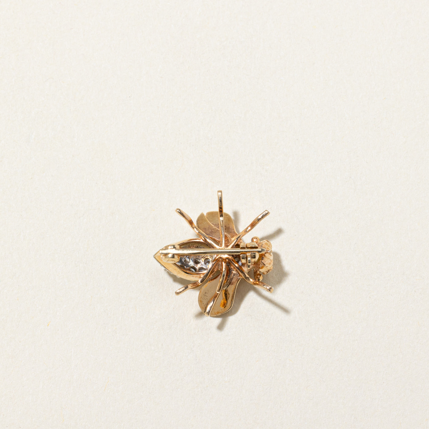 Vintage Diamond Bee Brooch | 0.43ctw