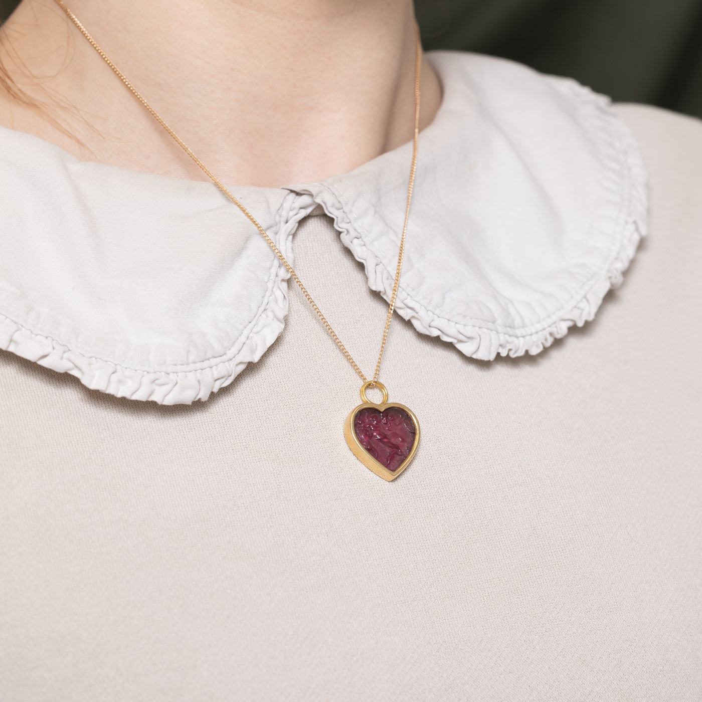 Vintage Italian Glass Heart Pendant | 10.00ct