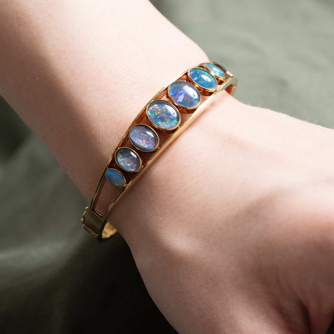 Vintage Opal Cuff Bracelet | 8.50ctw | 6.5"