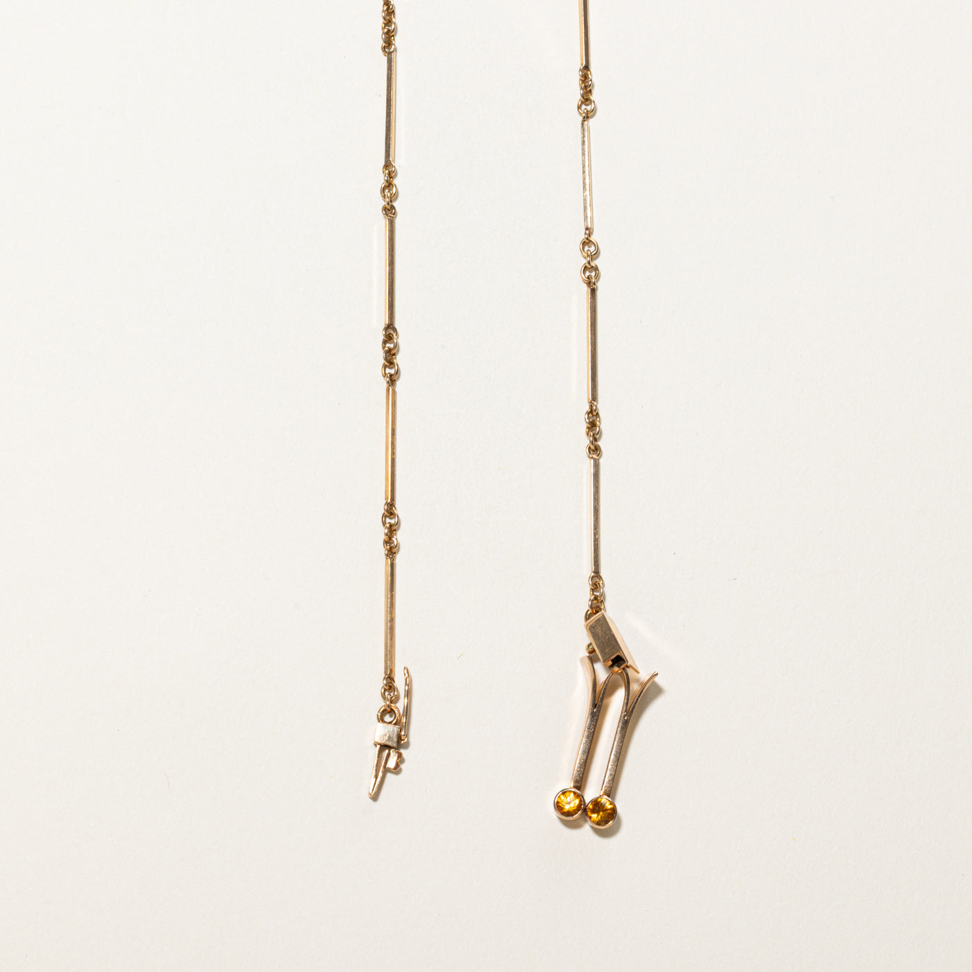 14K Gold 1964 Finnish Hallmarked Citrine Pendant Necklace | 8.50ctw | 16"