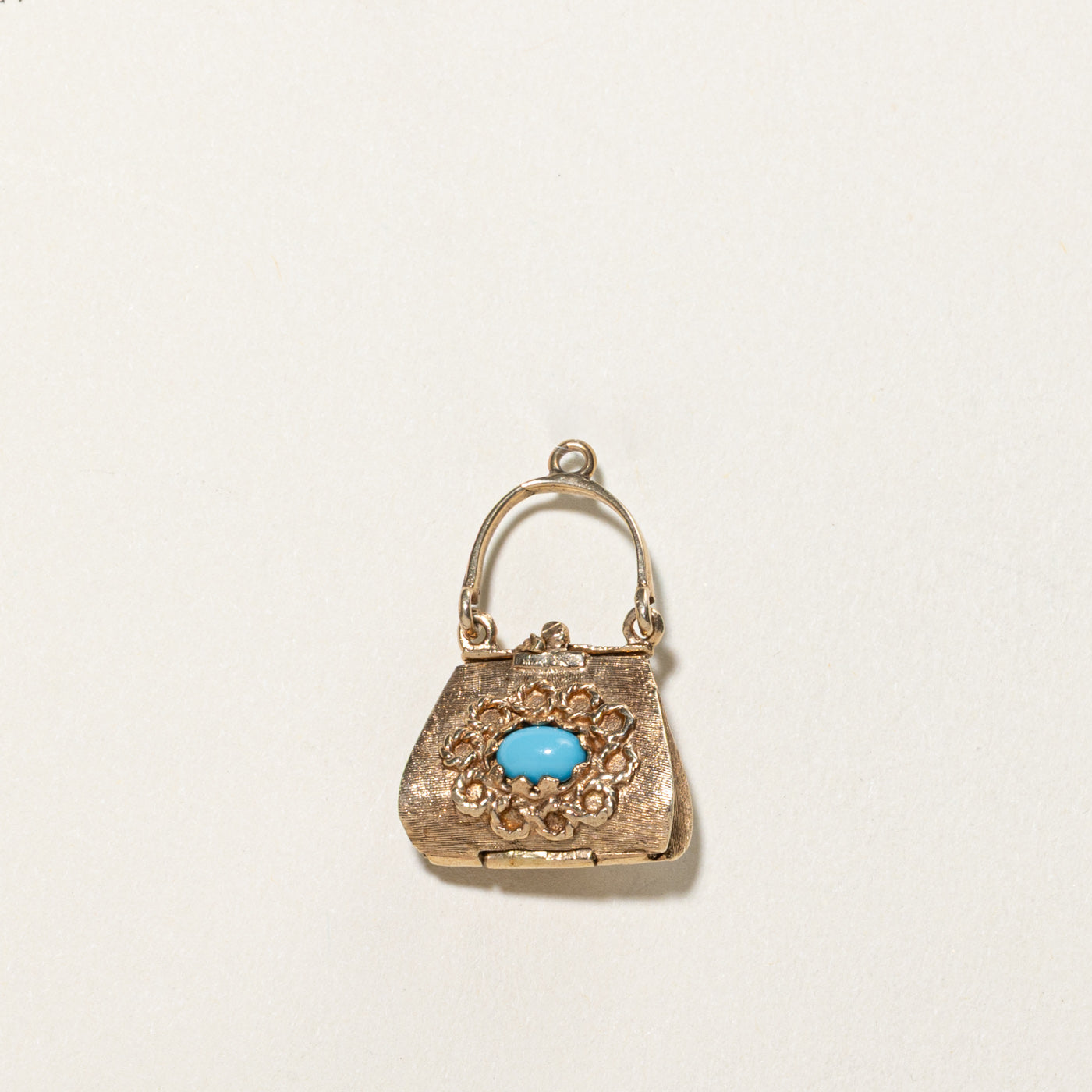 Vintage 10k Turquoise Purse Pendant | 0.60ct
