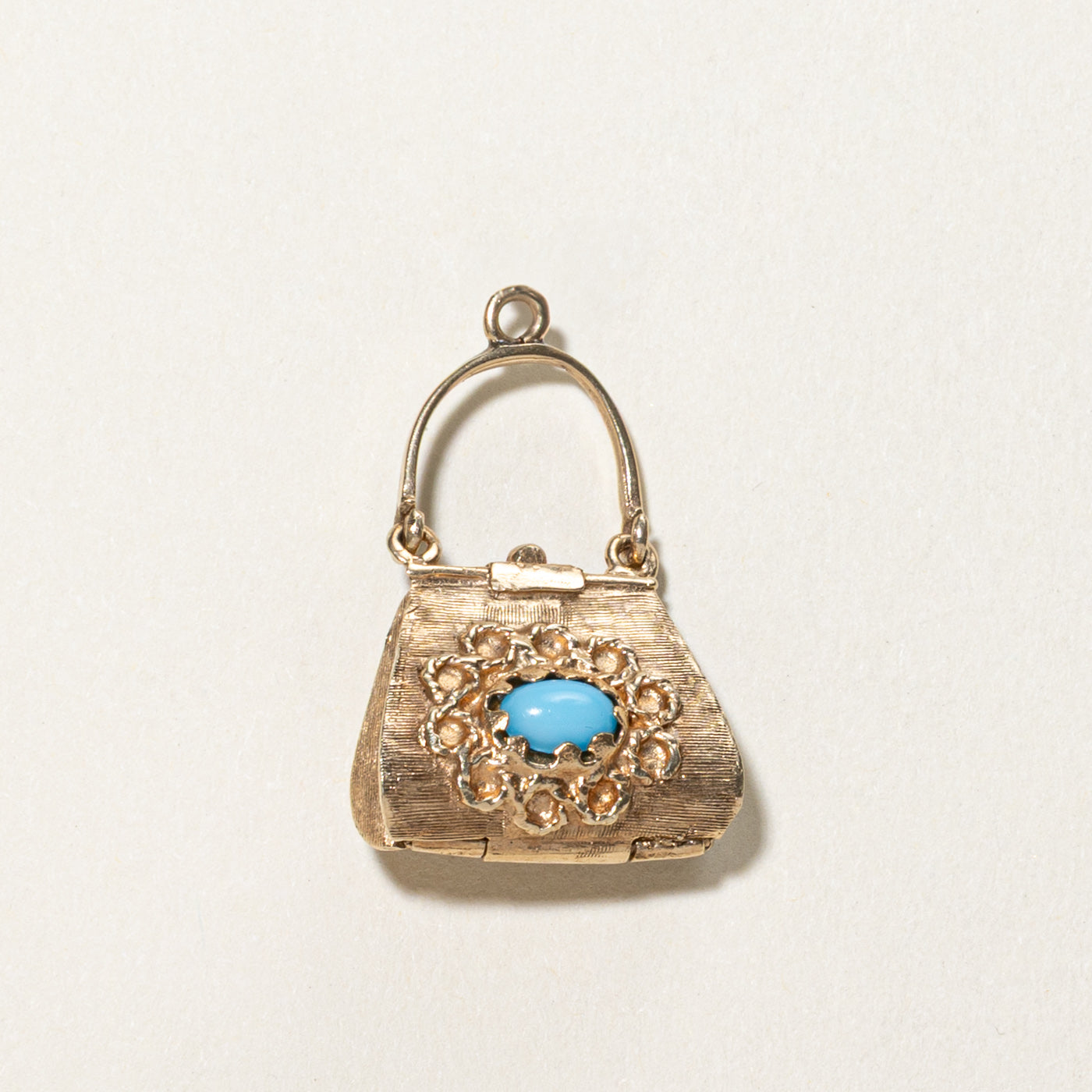 Vintage 10k Turquoise Purse Pendant | 0.60ct