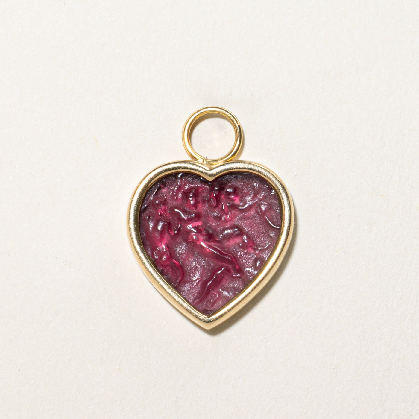 Vintage Italian Glass Heart Pendant | 10.00ct