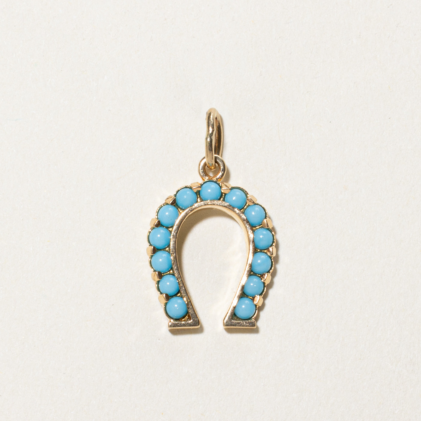Pendentif fer à cheval vintage en turquoise | 0,52 ct