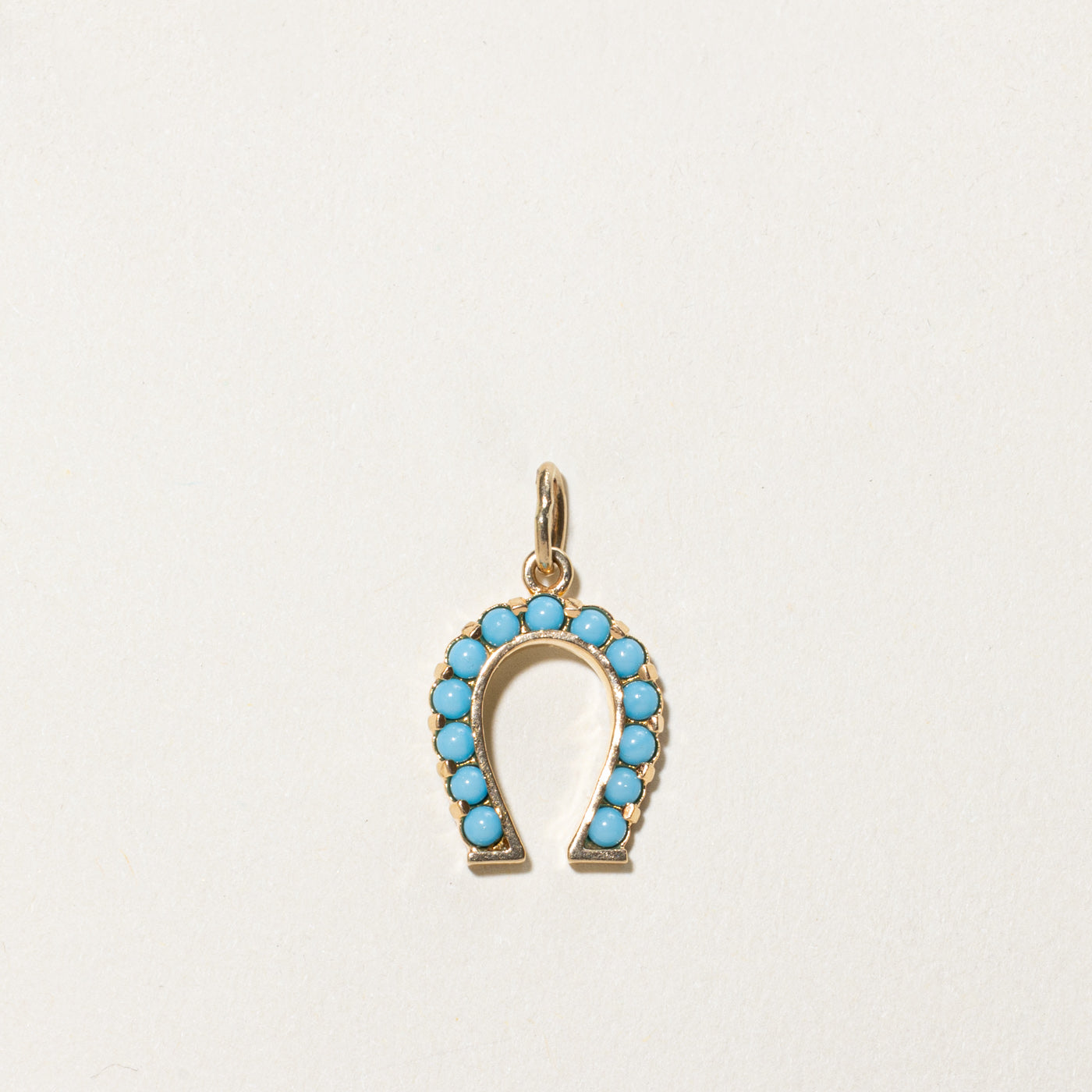 Pendentif fer à cheval vintage en turquoise | 0,52 ct
