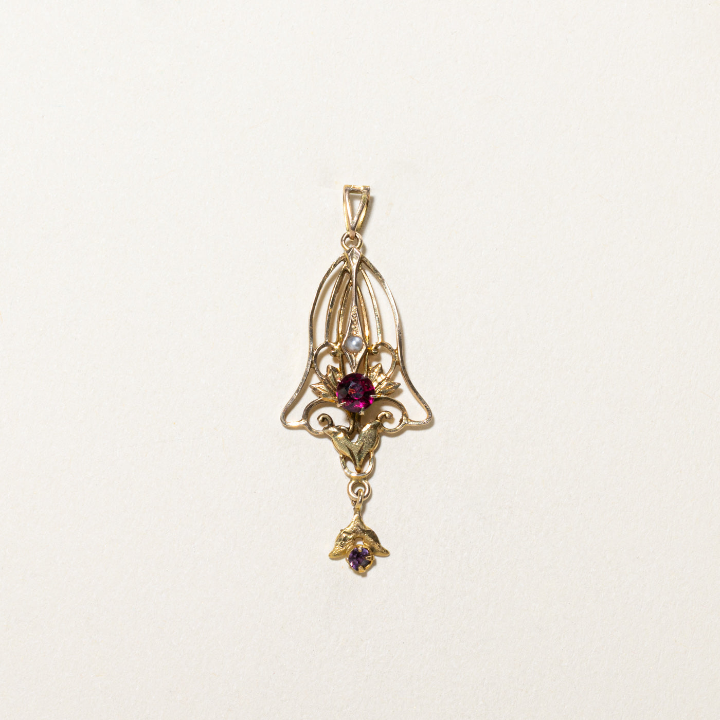 Antique Glass & Pearl Vintage Pendant | 0.25ctw
