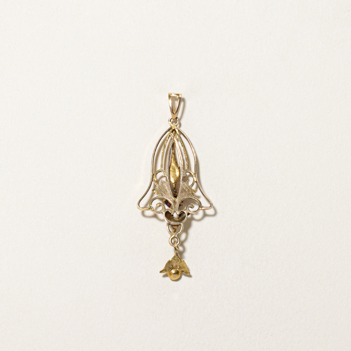 Antique Glass & Pearl Vintage Pendant | 0.25ctw
