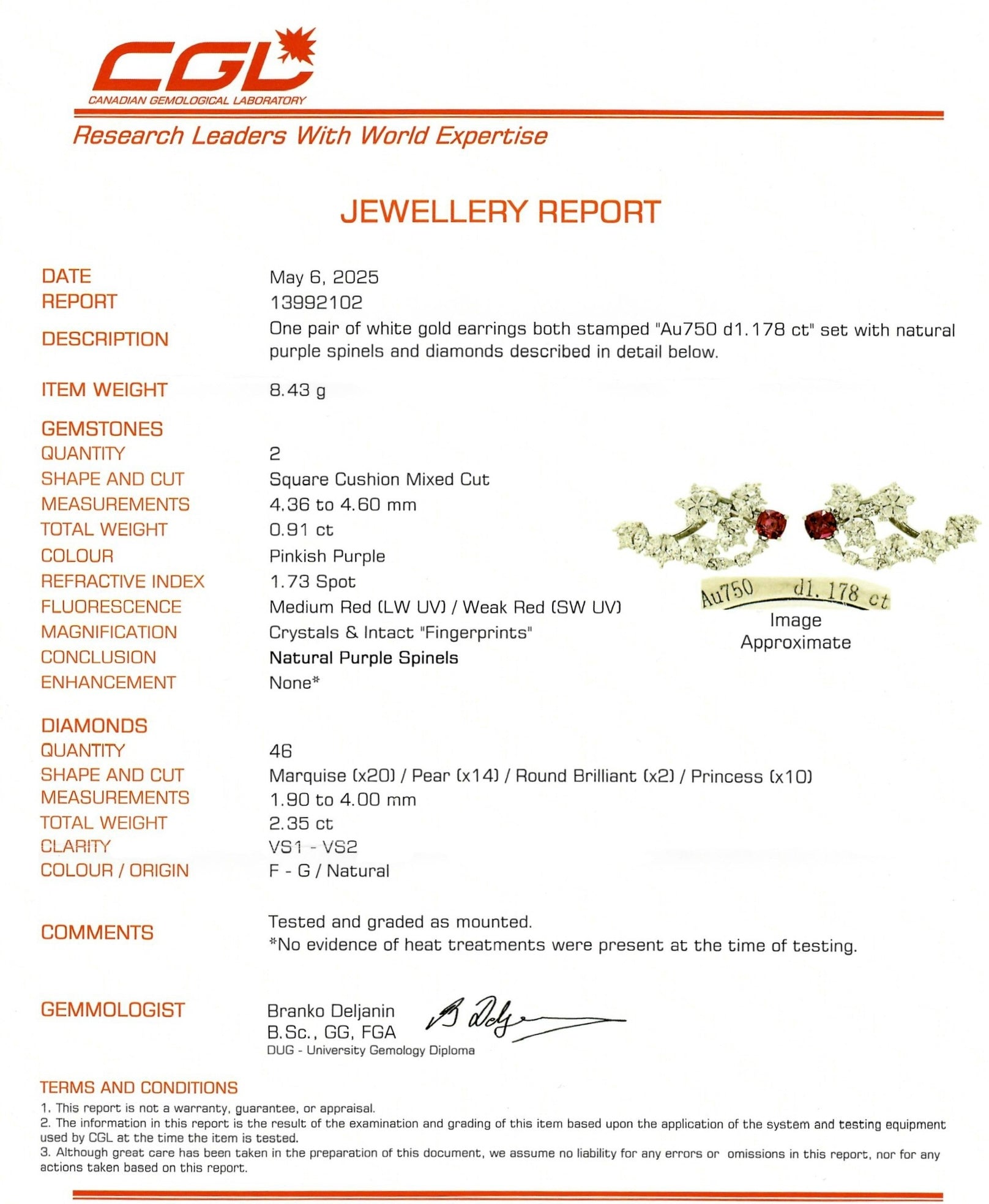 Natural Unheated Pink Spinel & Diamond Cluster Ear Climber Earrings | 2.35ctw, 0.91ctw