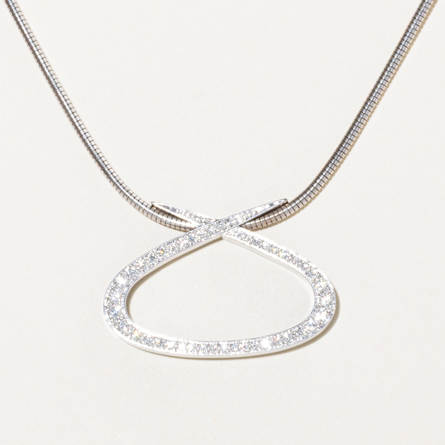 'Cavelti' & 'Birks' Vintage 18k Pave Set Diamond Pendant Necklace | 0.60ctw | 17"
