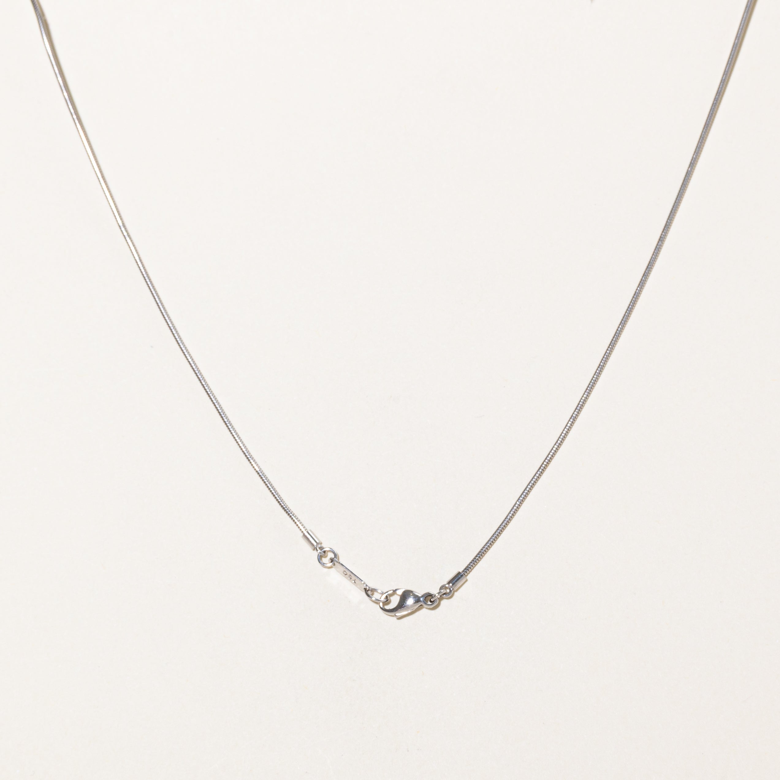 'Tiffany & Co' Italian 18k White Gold Atlas Bar Diamond Pendant Necklace | 0.08ctw | 16"