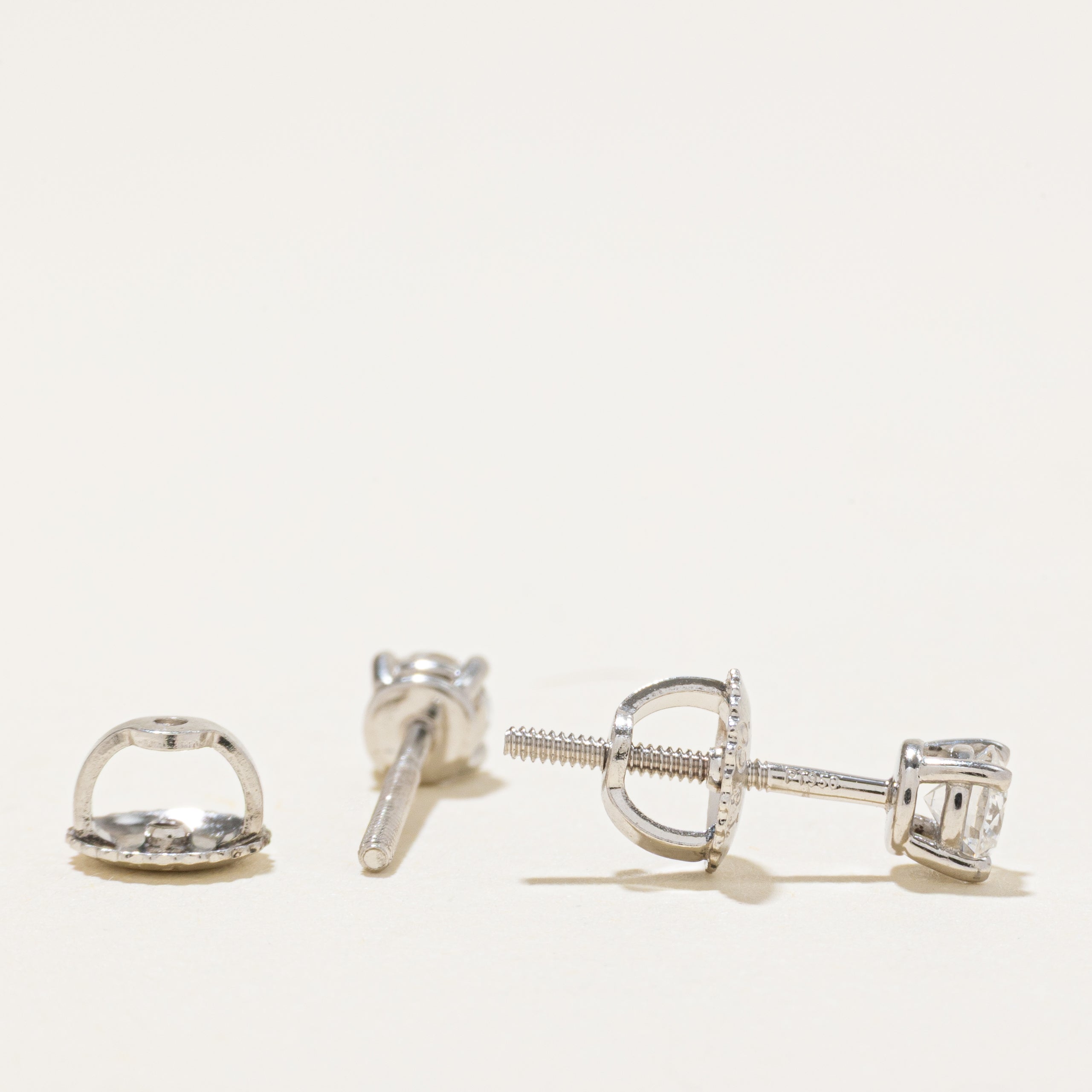 'Tiffany & Co' Solitaire Diamond Stud Earrings | 0.38ctw