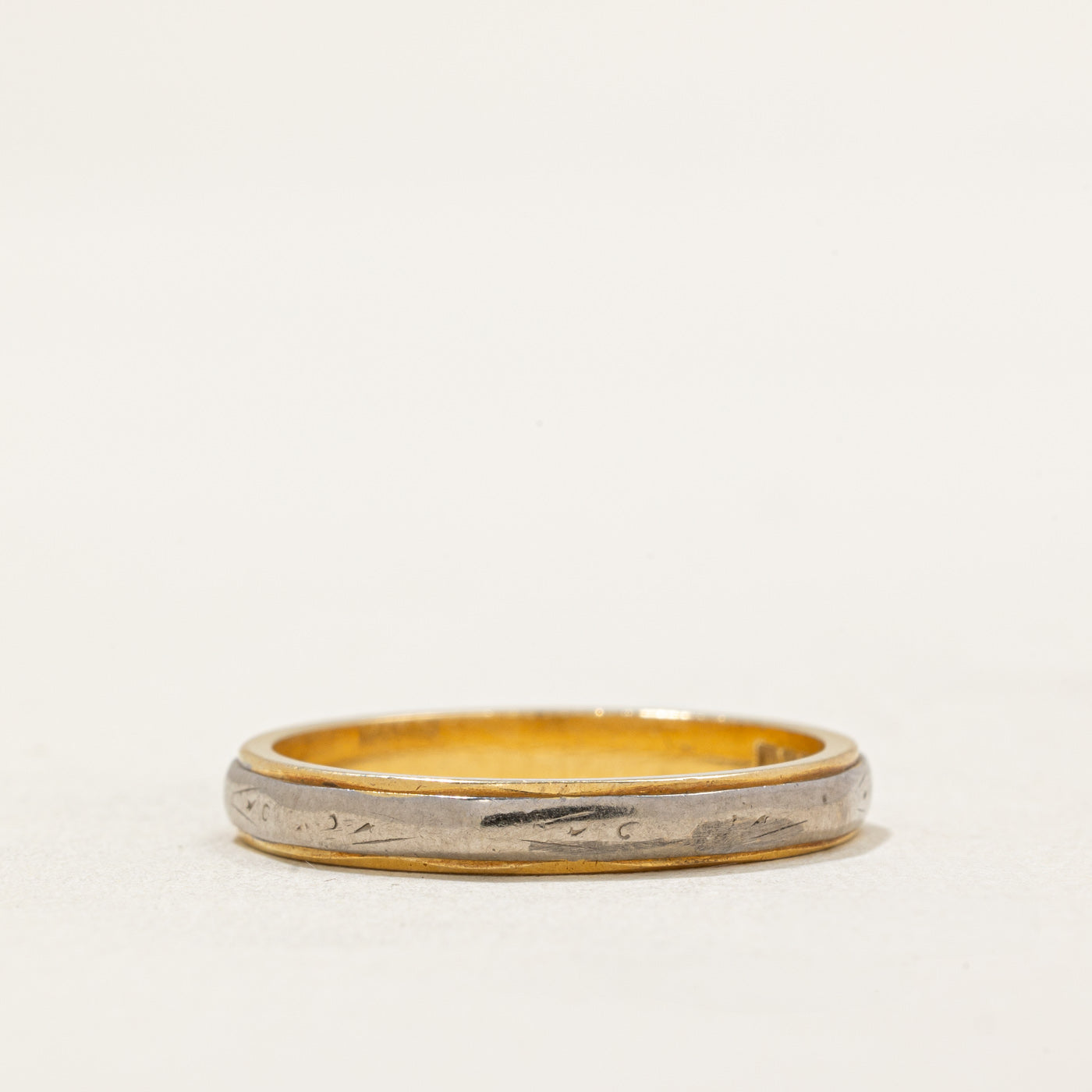 1962 Birmingham 18k Two Tone Gold Wedding Band | 2.75mm | SZ 6.5