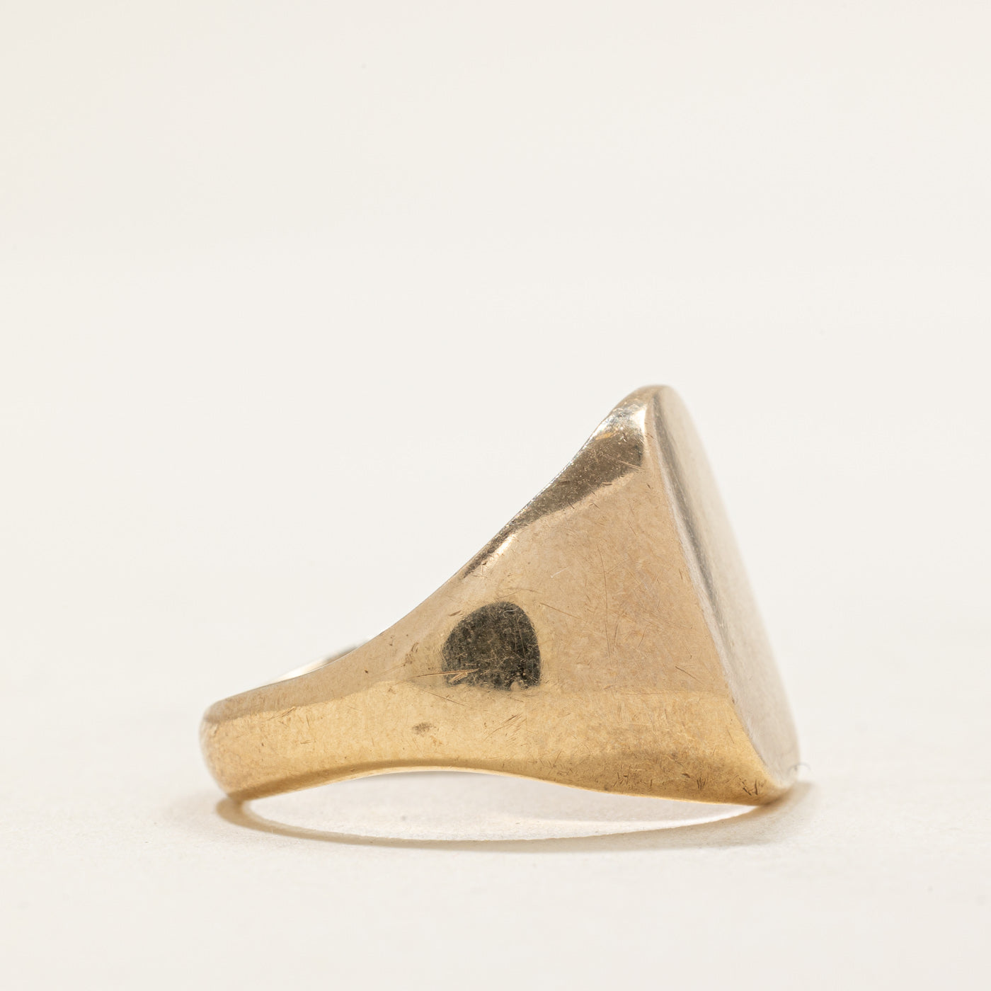 1972 Birmingham 9k Yellow Gold Blank Signet Ring | SZ 7.75