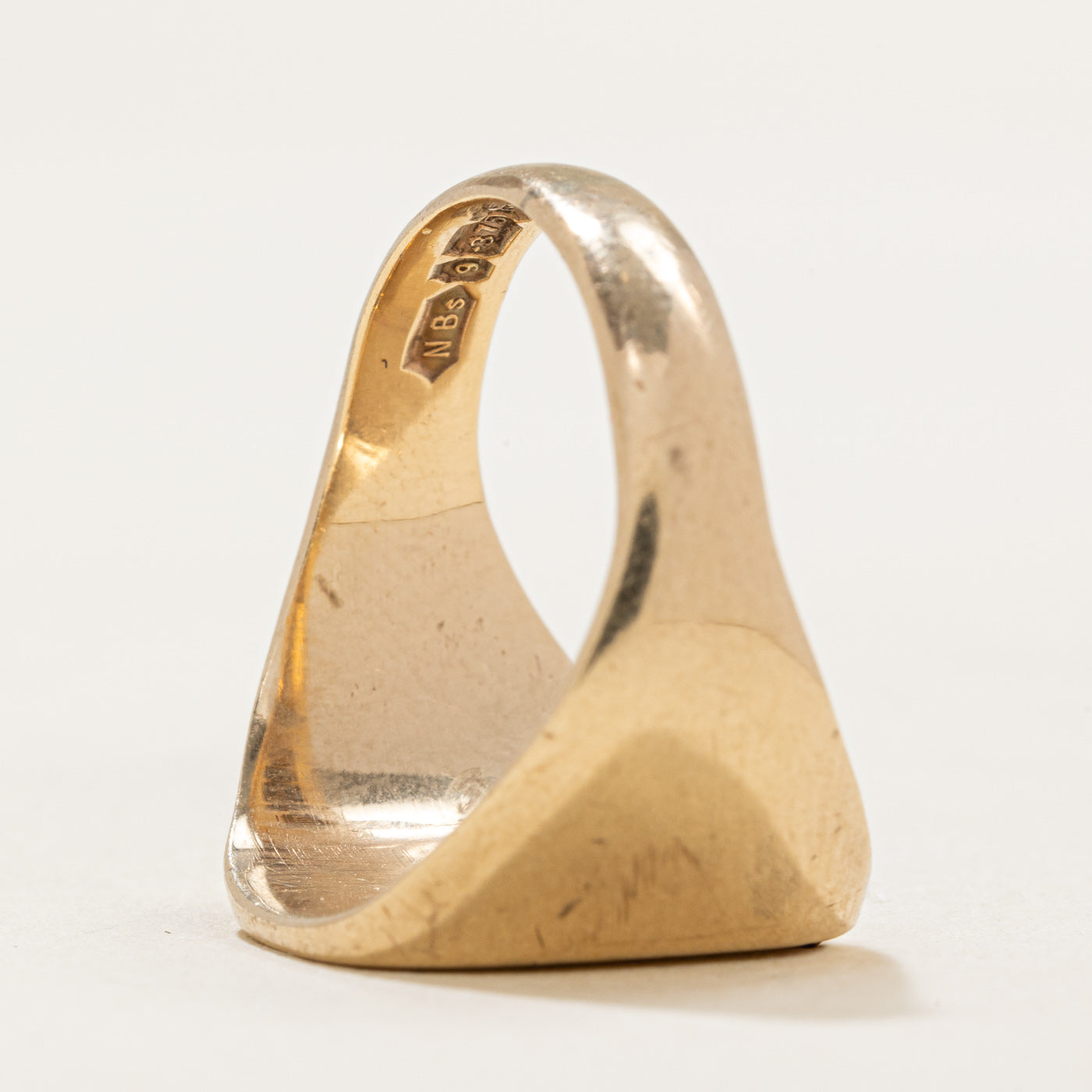 1972 Birmingham 9k Yellow Gold Blank Signet Ring | SZ 7.75
