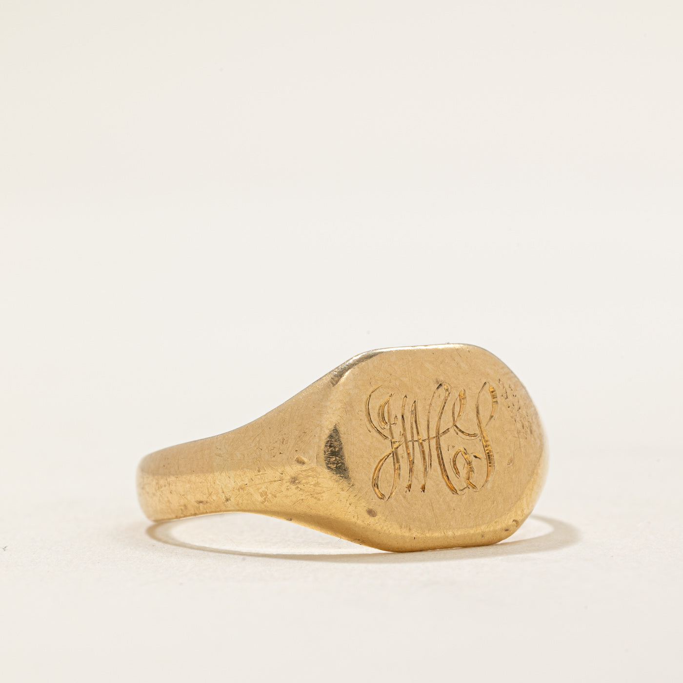 1930's UK 18k Yellow Gold Signet Ring | SZ 12.75
