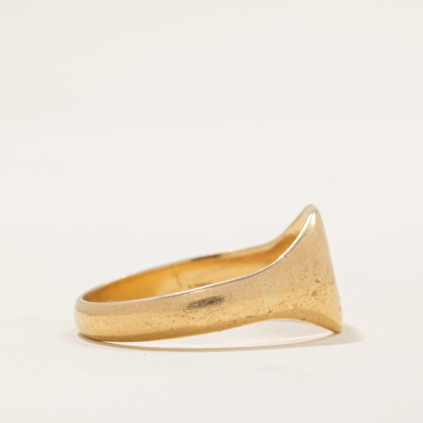 1930's UK 18k Yellow Gold Signet Ring | SZ 12.75