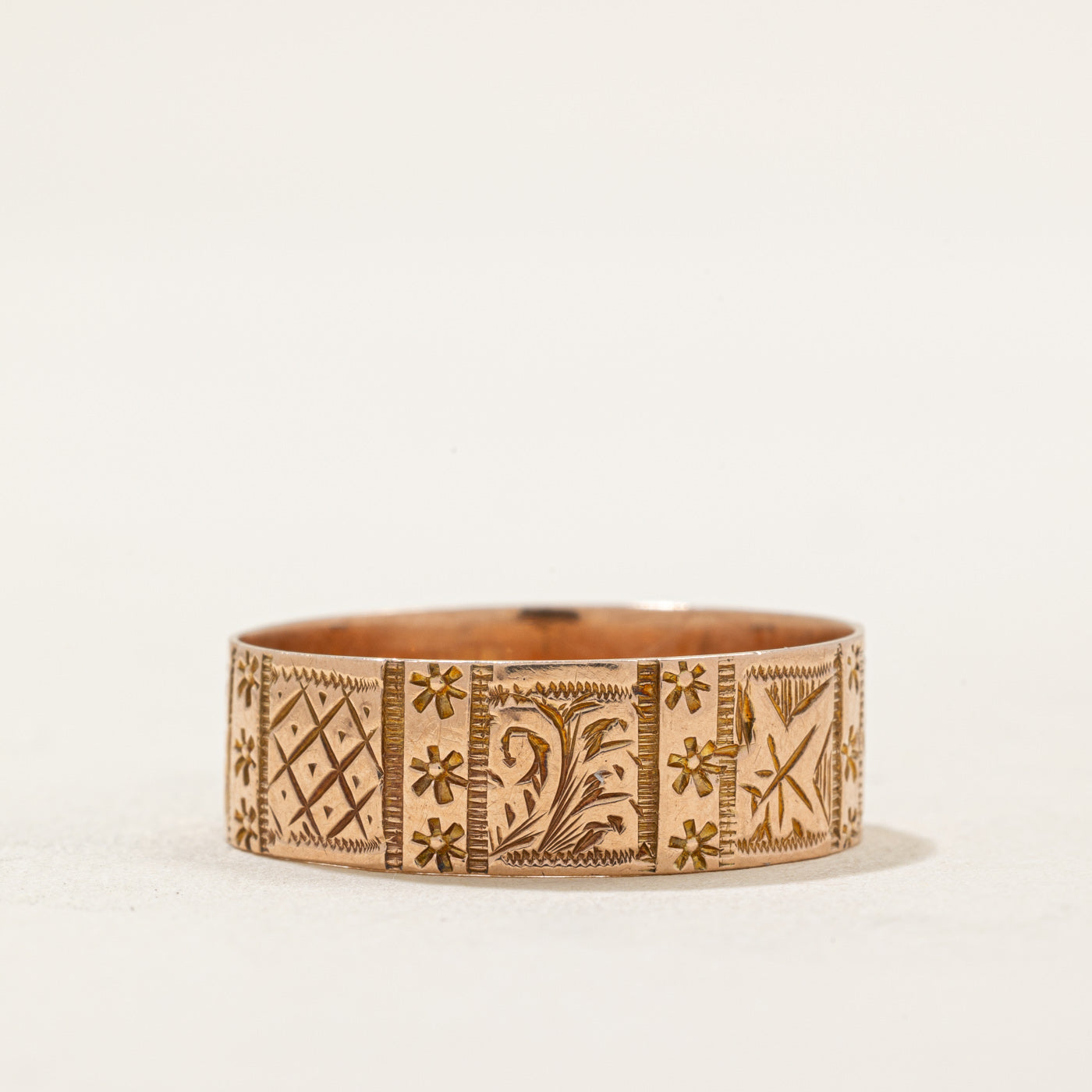 Alliance Birmingham en or rose 9 carats gravée | 6,75 mm | Taille 10,5