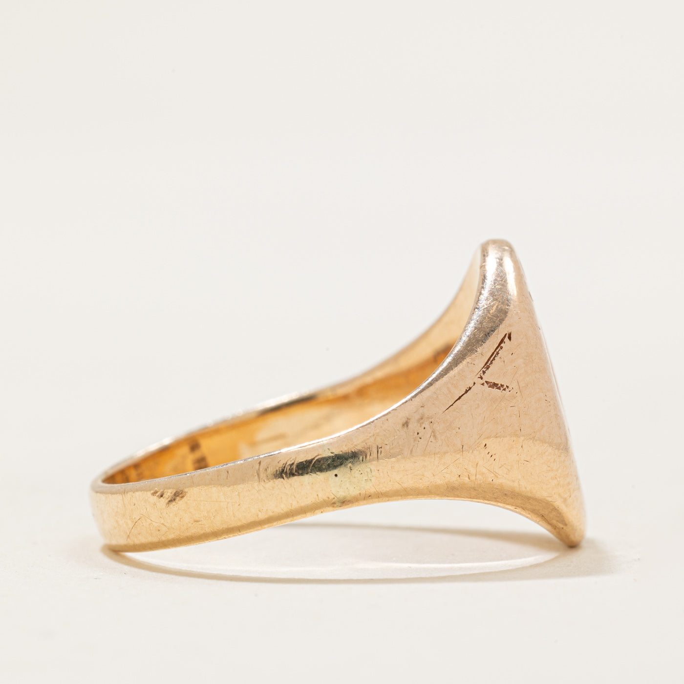Vintage Canadian 10k Yellow Gold Portrait Ring | SZ 10.5