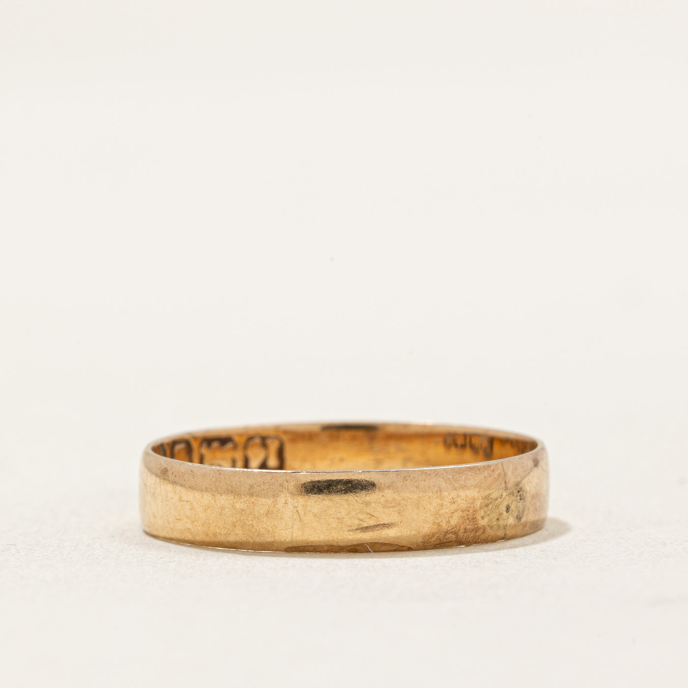 Alliance vintage en or jaune 14 carats, imitation poinçon | 3,55 mm | Taille 6,25