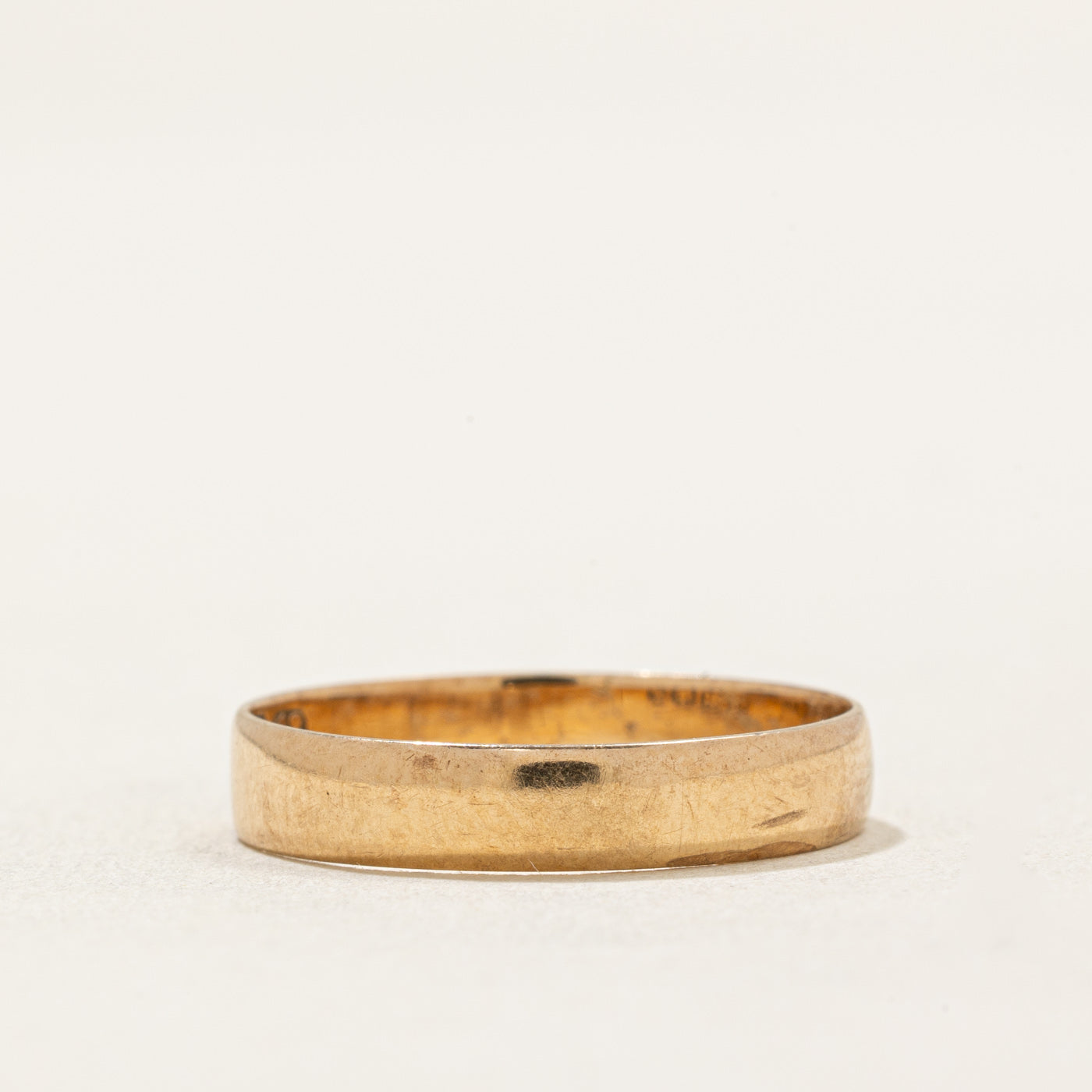 Alliance vintage en or jaune 14 carats, imitation poinçon | 3,55 mm | Taille 6,25