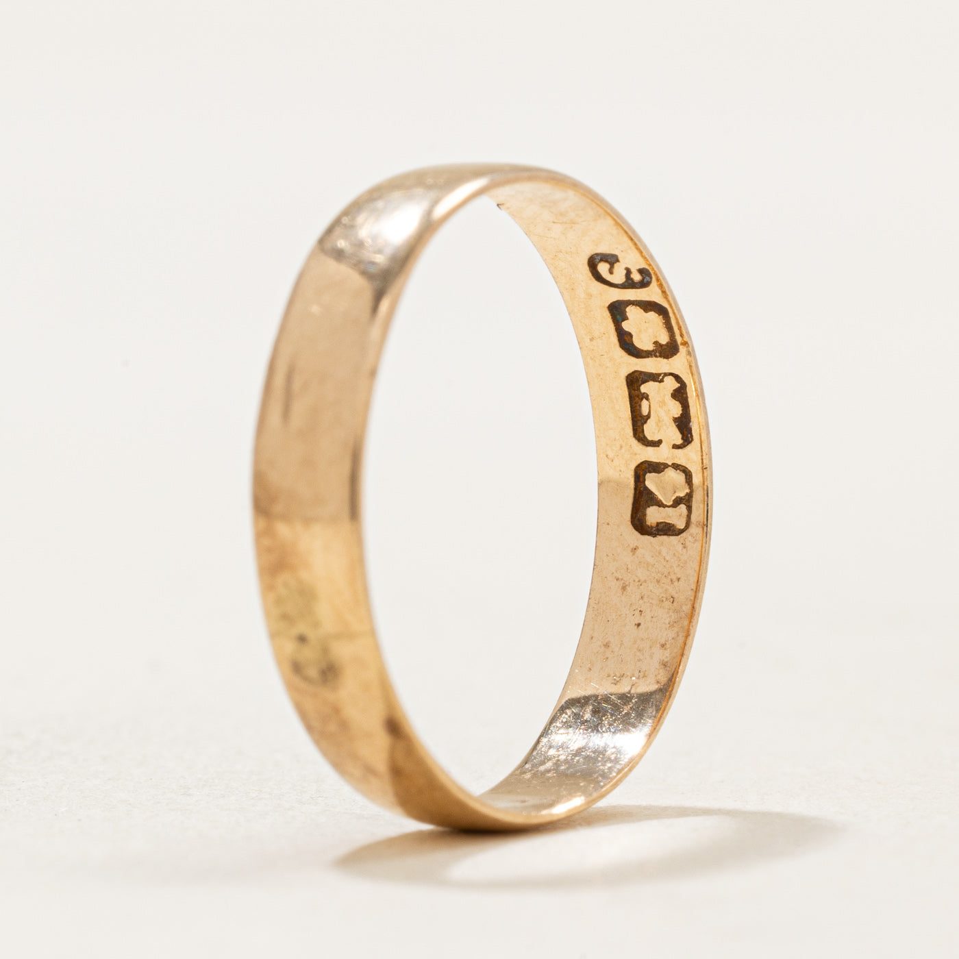 Alliance vintage en or jaune 14 carats, imitation poinçon | 3,55 mm | Taille 6,25