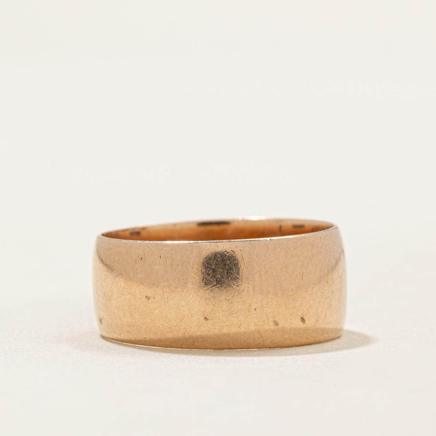 Bague de cigare vintage en or jaune 10 carats, pseudo poinçonnée | 8,00 mm | Taille 6,5