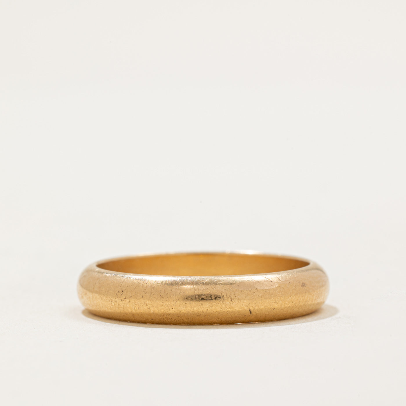 Vintage Italian 18k Yellow Gold Wedding Band | 4.15mm | SZ 9