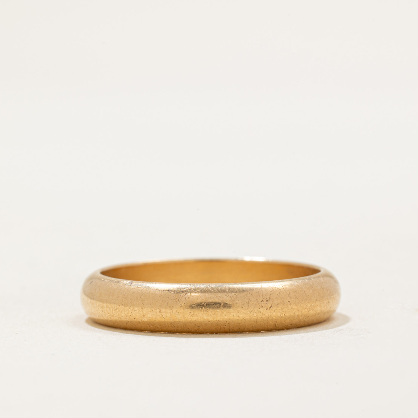 Vintage Italian 18k Yellow Gold Wedding Band | 4.15mm | SZ 9