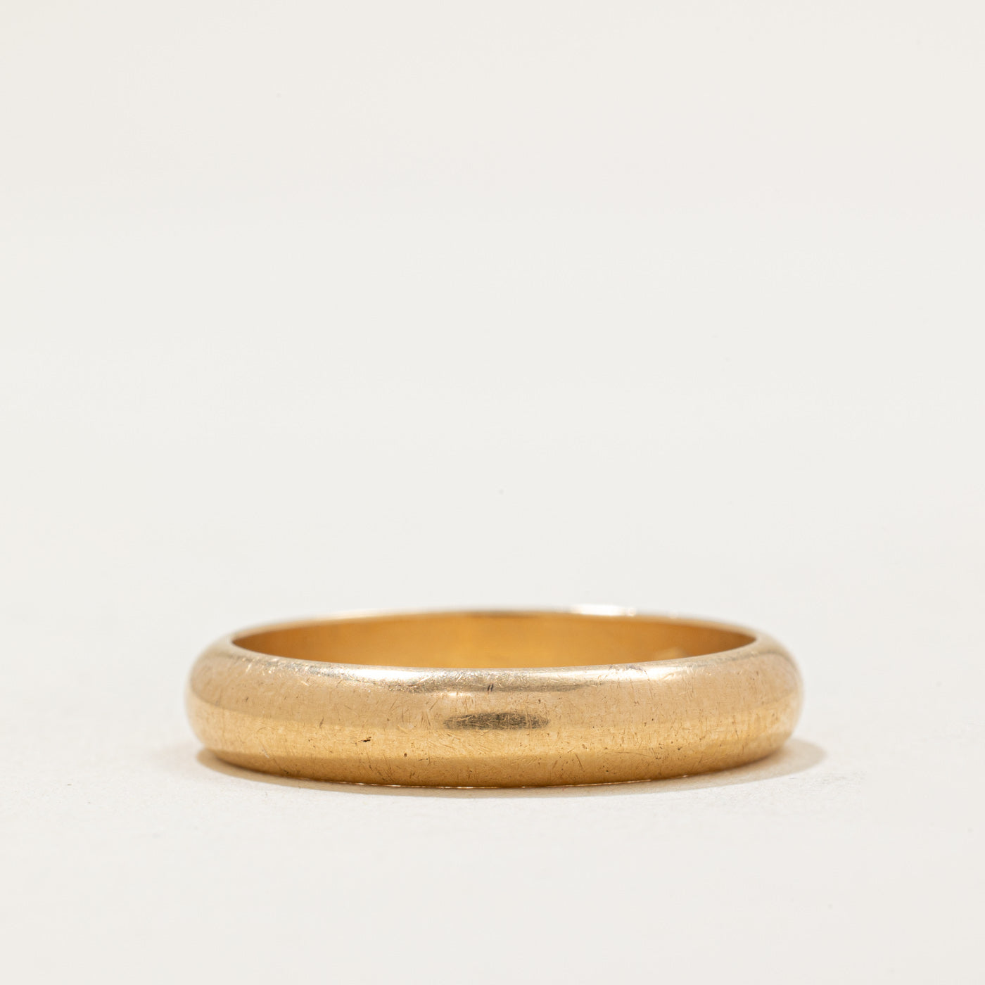 Vintage Italian 18k Yellow Gold Wedding Band | 4.15mm | SZ 9
