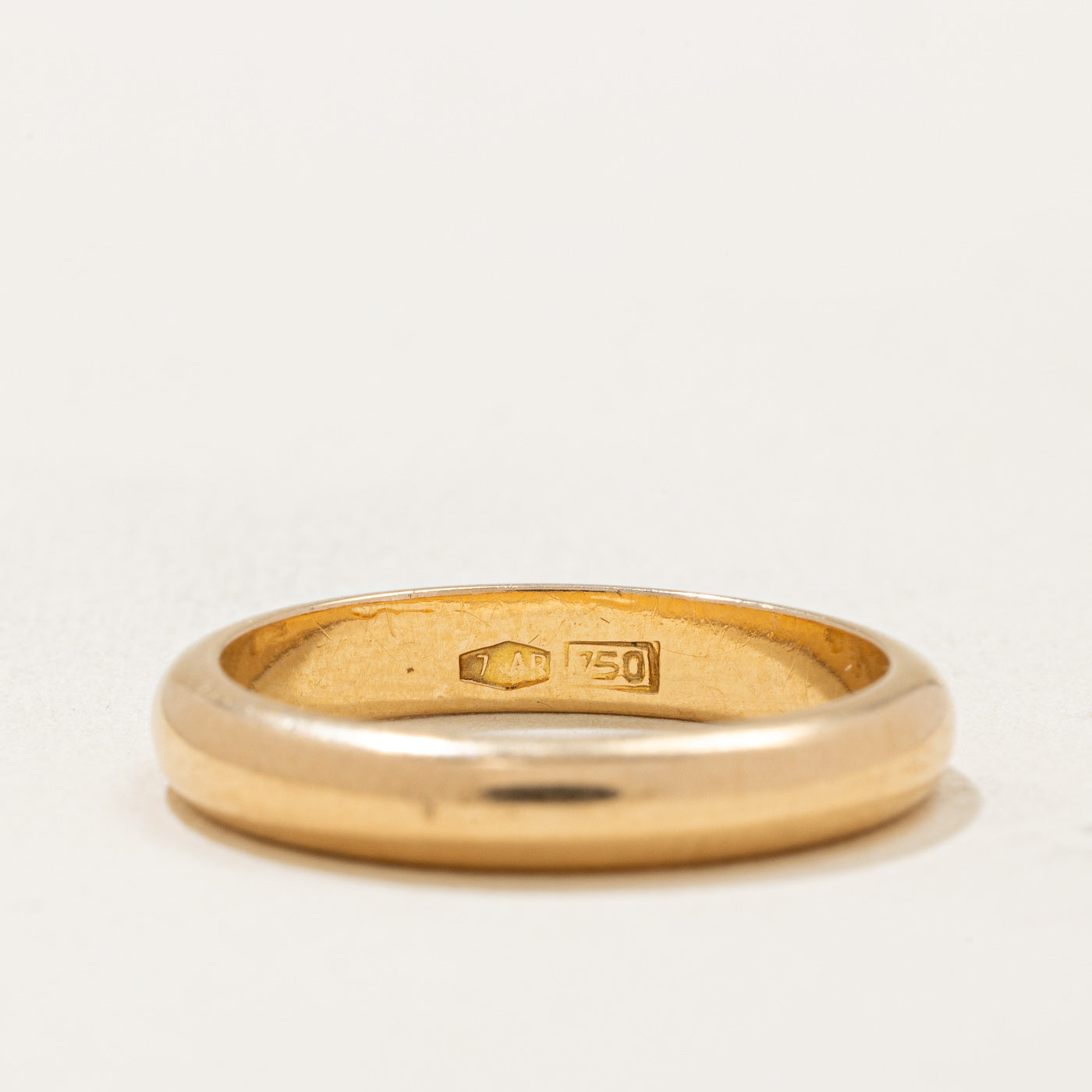 Alliance vintage italienne en or jaune 18 carats | 3,40 mm | Taille 6,75