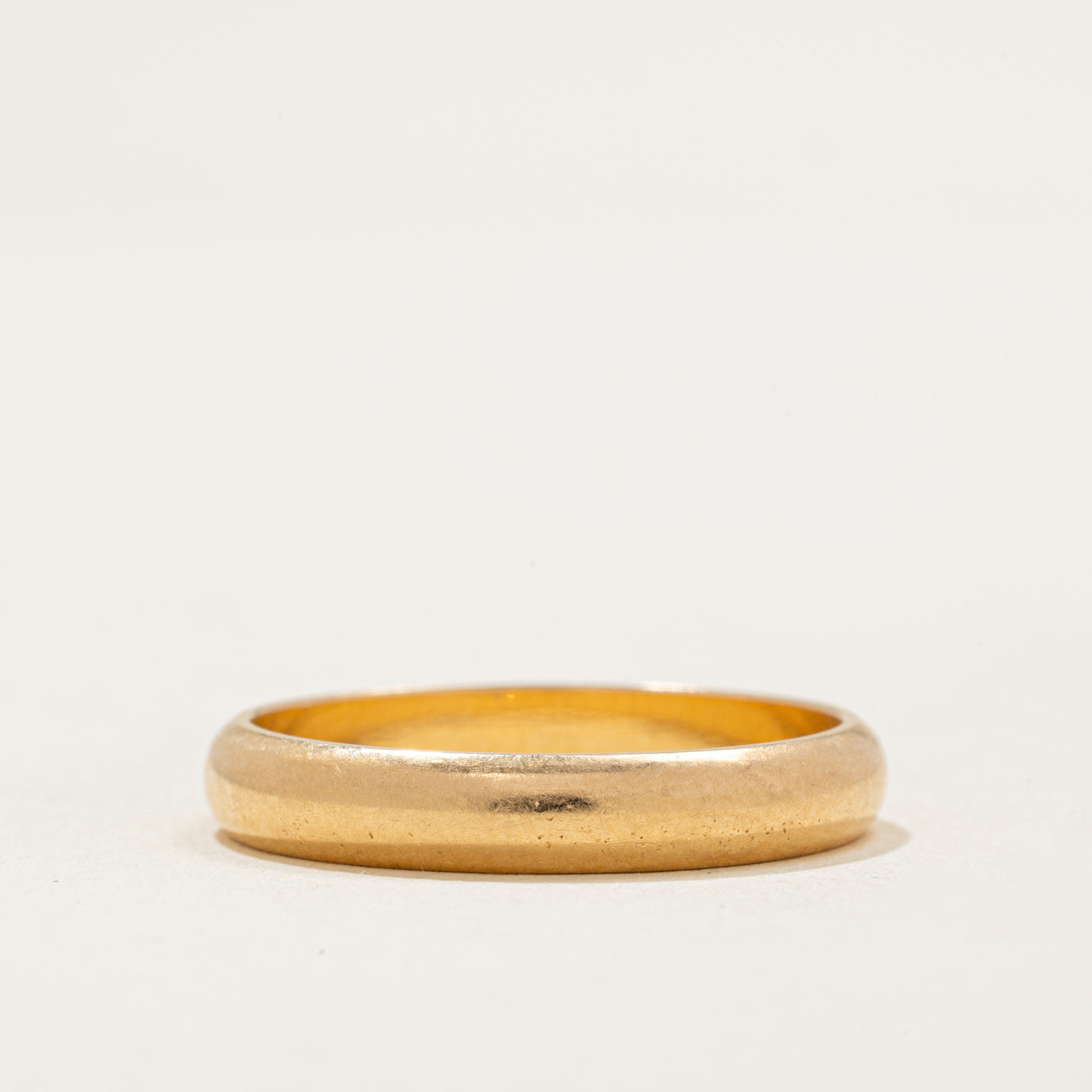 Alliance vintage italienne en or jaune 18 carats | 3,70 mm | Taille 9,25