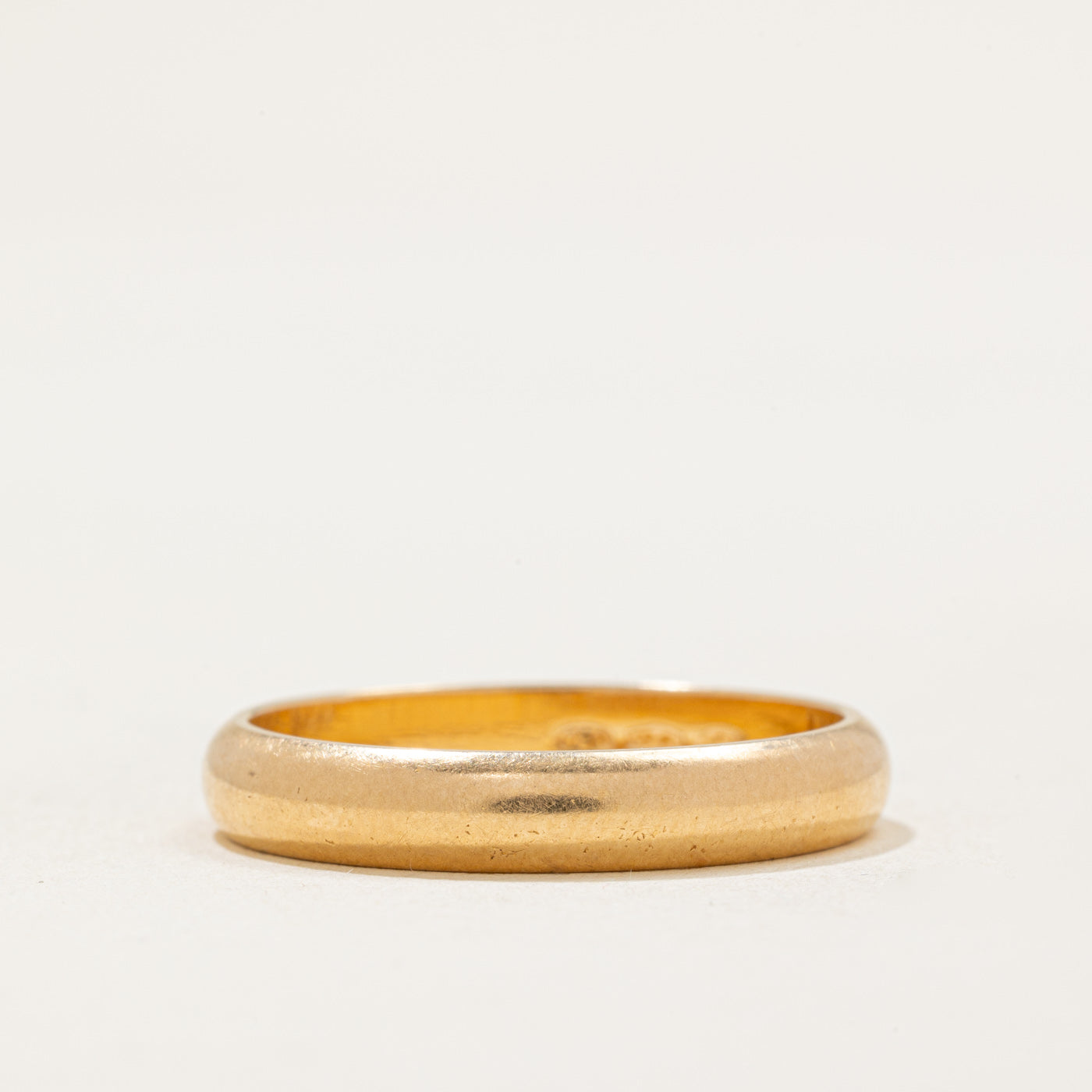 Alliance vintage italienne en or jaune 18 carats | 3,70 mm | Taille 9,25