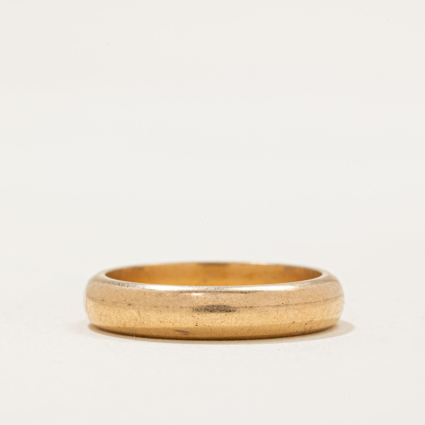 Vintage Italian 18k Yellow Gold Wedding Band | 4.25mm | SZ 7.75