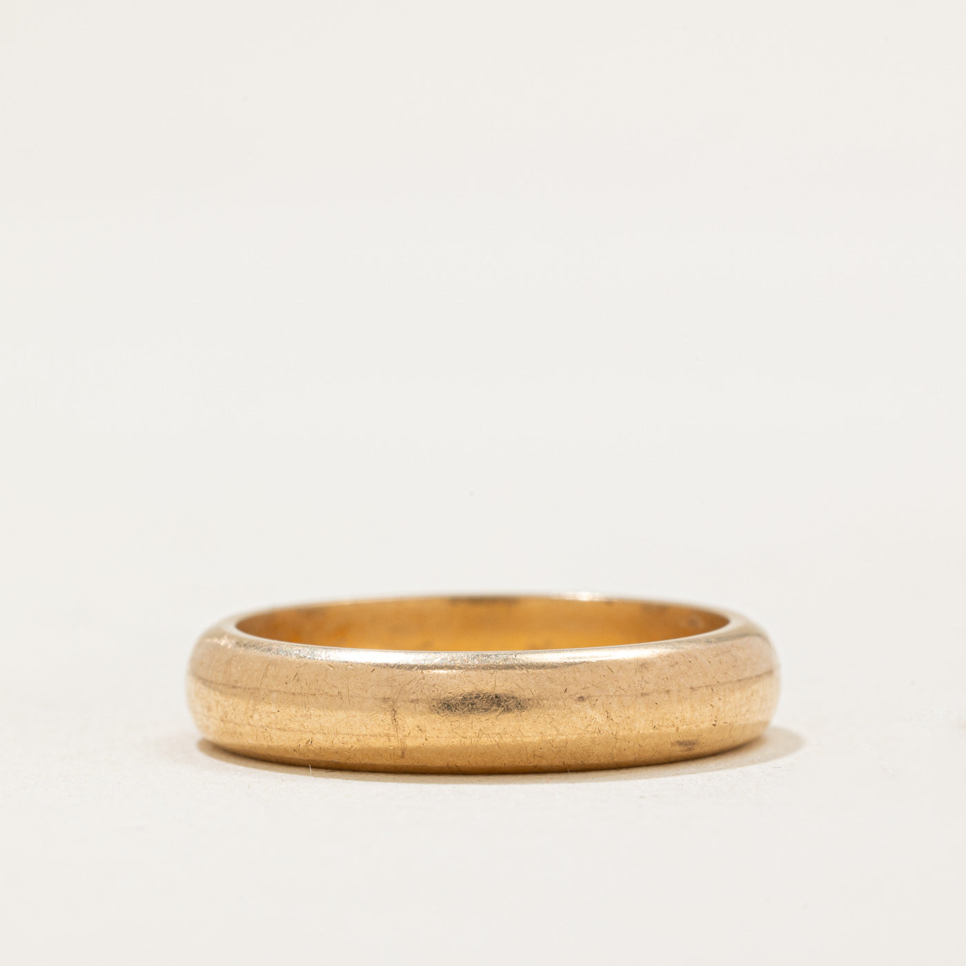 Vintage Italian 18k Yellow Gold Wedding Band | 4.25mm | SZ 7.75
