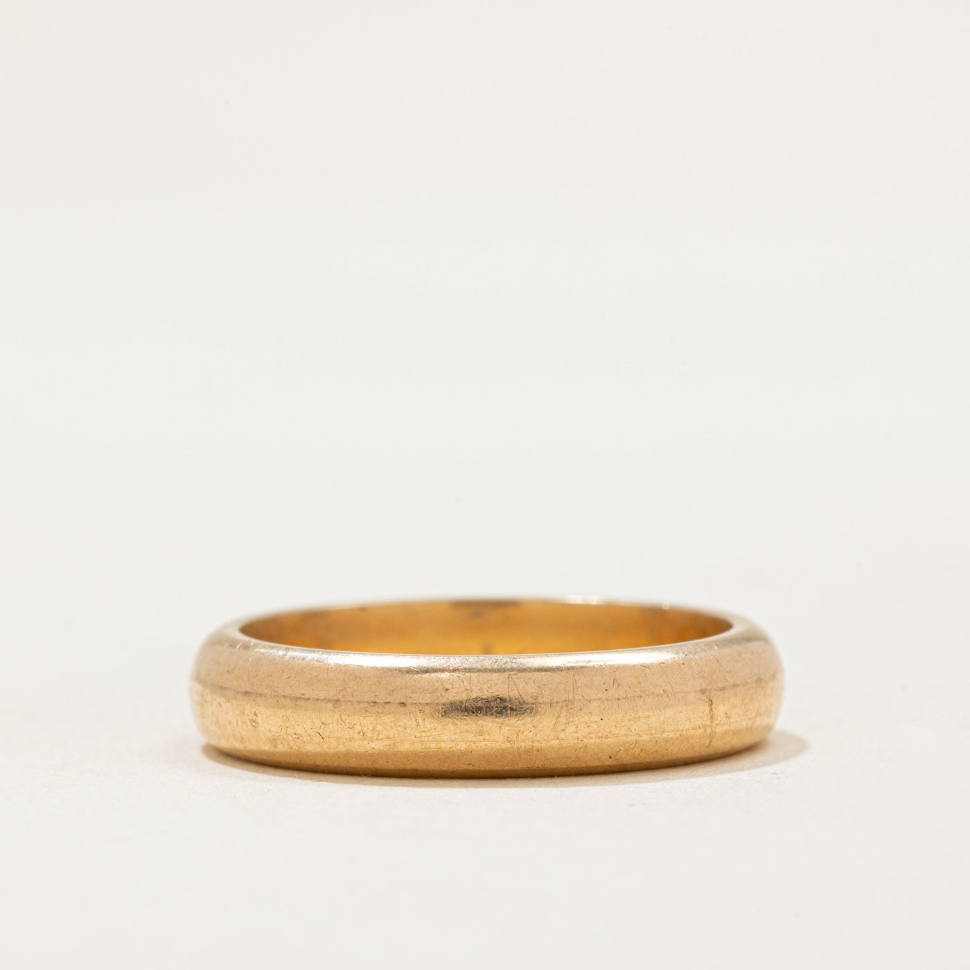 Vintage Italian 18k Yellow Gold Wedding Band | 4.25mm | SZ 7.75