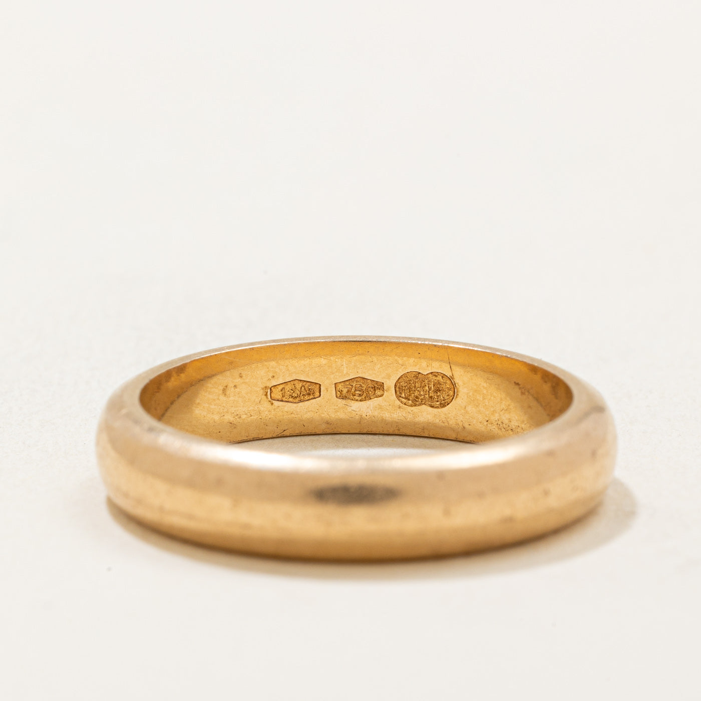 Vintage Italian 18k Yellow Gold Wedding Band | 4.25mm | SZ 7.75