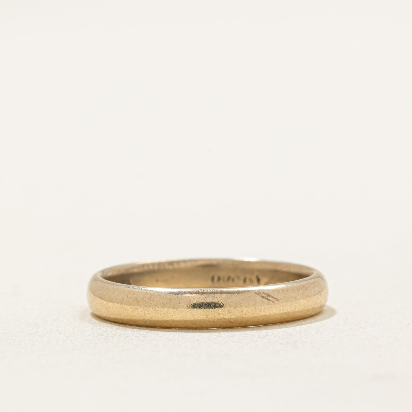 Alliance vintage italienne en or jaune 12 carats | 3,20 mm | Taille 6,75