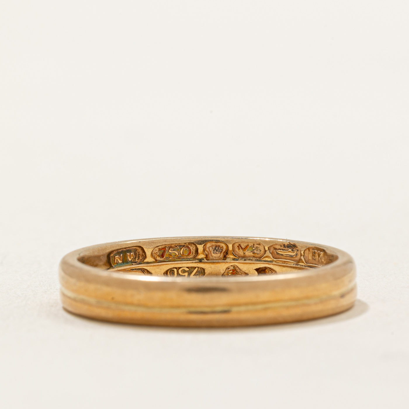 Bague finlandaise en or jaune 18 carats à double poinçon, années 1920 | 3,60 mm | Taille 9,25
