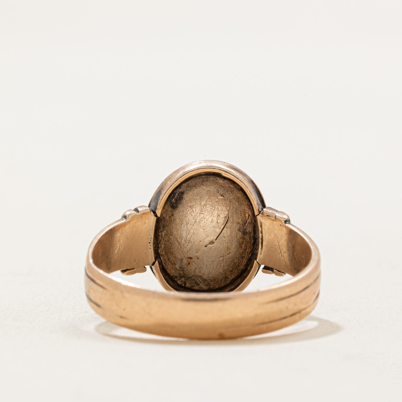 Antique Polish Hallmarked 14k Rose & White Gold Signet Ring | SZ 7.5