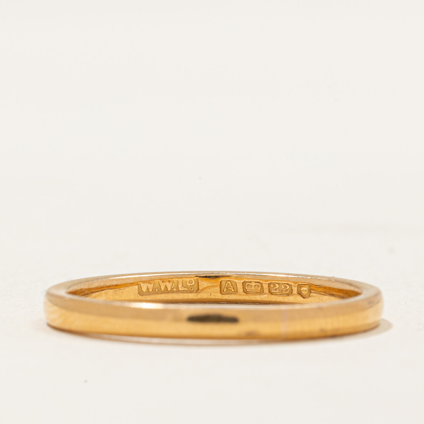 1936 London 22K Yellow Gold Wedding Band | 2.05mm | SZ 8.25