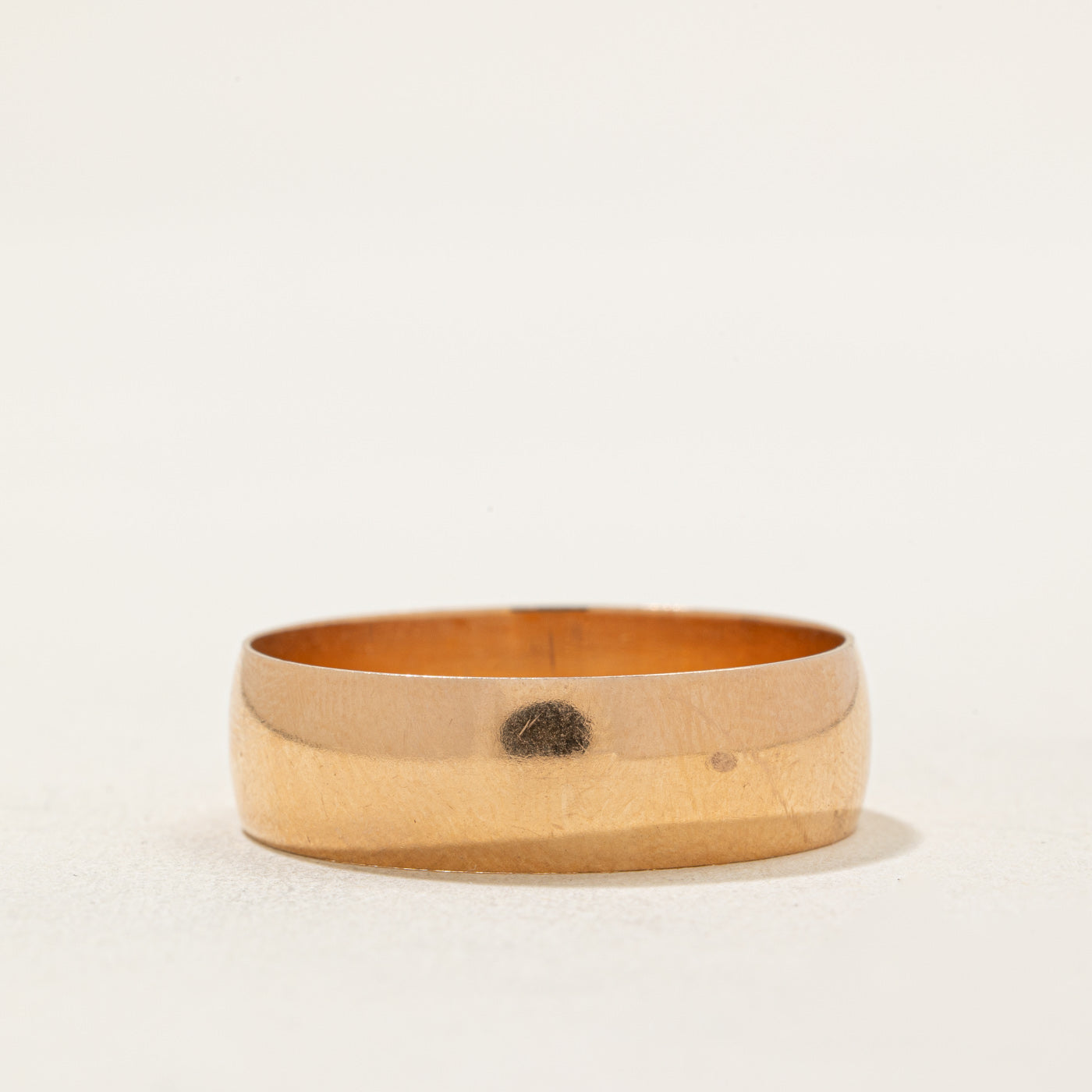 1977 Soviet Hallmarked 14k Rose Gold Wedding Band | 7.20mm | SZ 14.25
