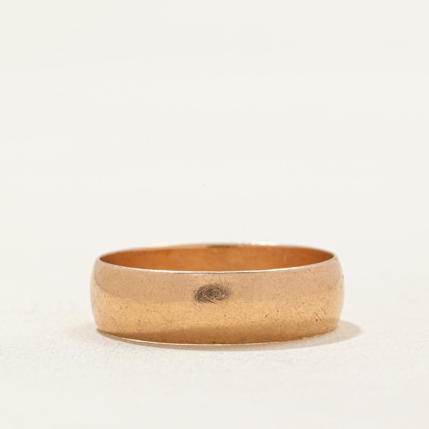 1984 Soviet Hallmarked 14k Rose Gold Wedding Band | 6.40mm | SZ 11