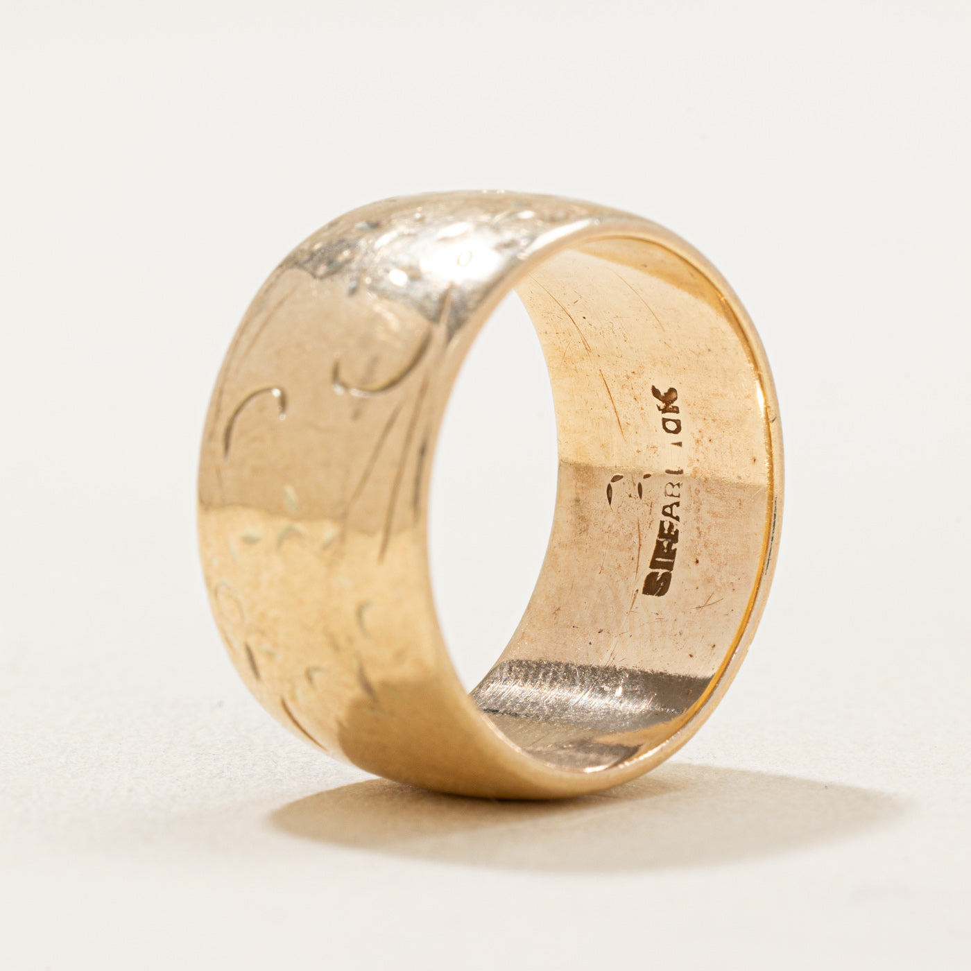 10K Yellow Gold Cigar Band | 9.85mm | SZ 6.75