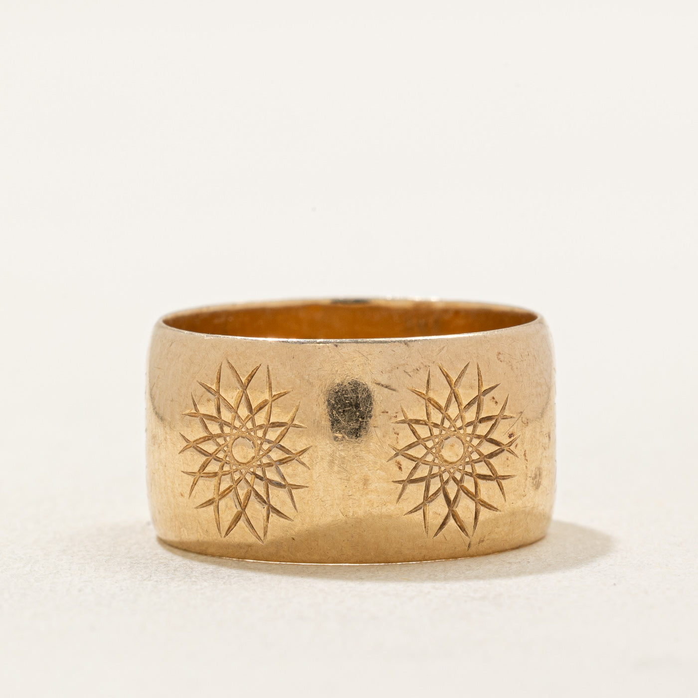 10K Yellow Gold Cigar Band | 9.95mm | SZ 6.75